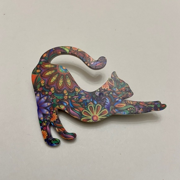 Cat Stretching Multi-color Brooch - Picture 5 of 6